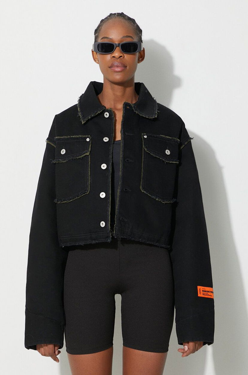 Куртка HERON PRESTON Oversize Denim Jacket чорний | HWYE013F23DEN0011000