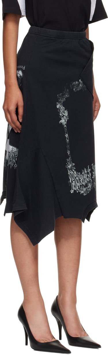Спідниця VETEMENTS Vetements Cradle Of Filth Print Asymmetrical Midi Skirt чорний | WCF76SK690M, 1