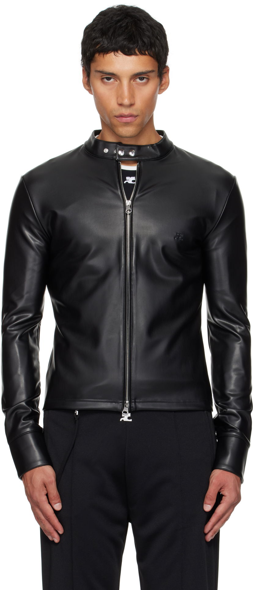 Куртка Courrèges Courrèges Faux-Leather Biker Jacket чорний | 325CTO448PU0049