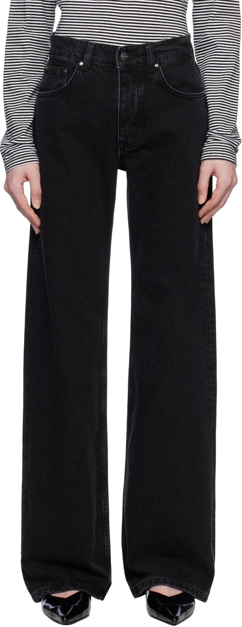 Джинси Anine Bing Hugh Black Denim Jeans чорний | A-06-1134-009
