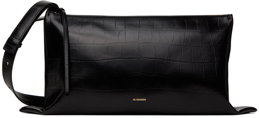 Сумка Jil Sander Black Croc-Effect Leather Medium Shoulder Bag чорний | J07WD0050_P6574