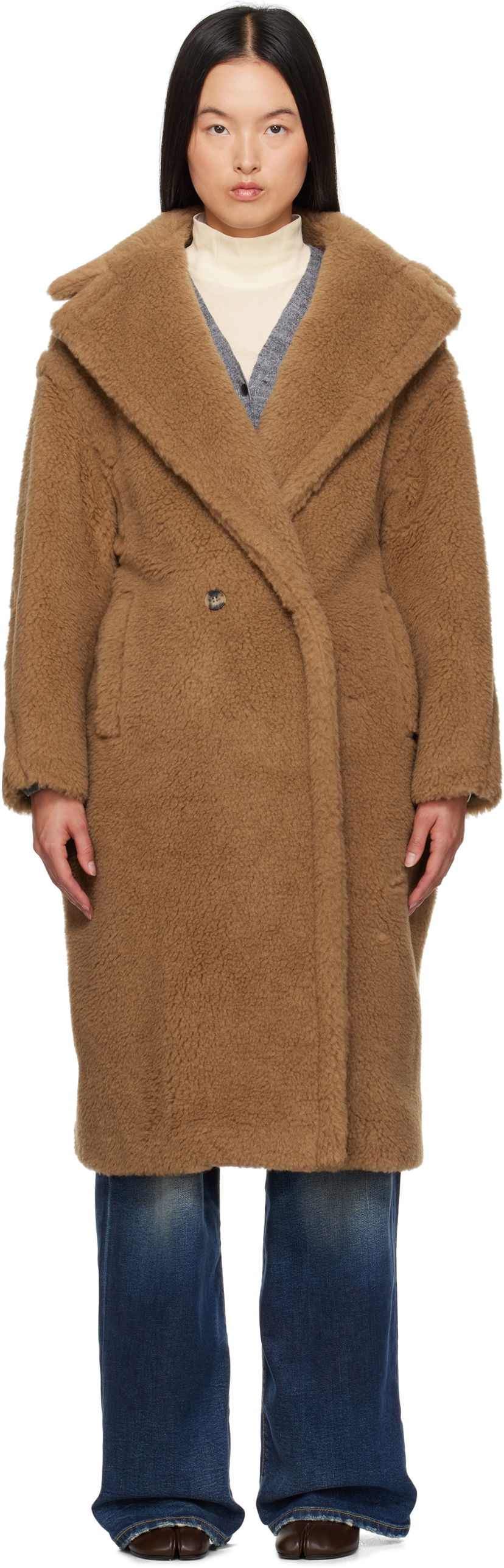 Пальто Max Mara Max Mara Teddy Bear Icon Coat Коричневий | 2421016032600 MM10739