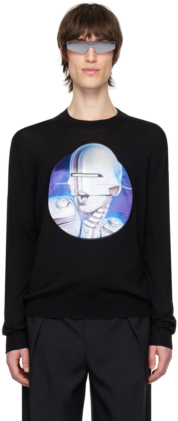 Cветр Stella McCartney Stella McCartney Embroidered Crewneck Sweater чорний | 6K07133S2479