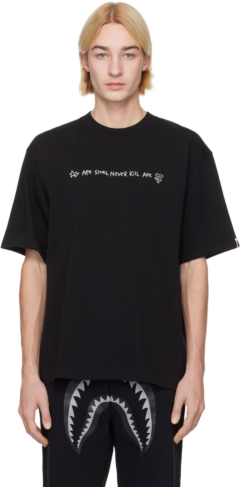 Футболка BAPE Hand Drawn Logo Relaxed Fit T-Shirt чорний | 001TEK801334M