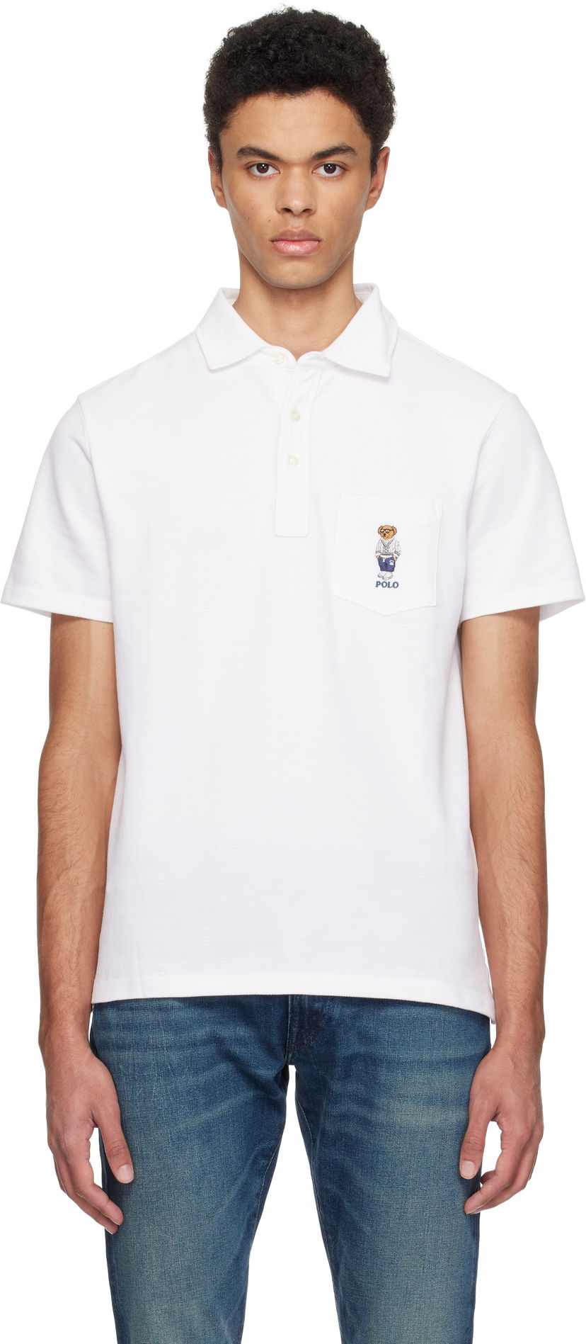 Сорочка поло Polo by Ralph Lauren Polo Ralph Lauren Classic Fit Polo Bear Mesh Polo білий | 710963818001