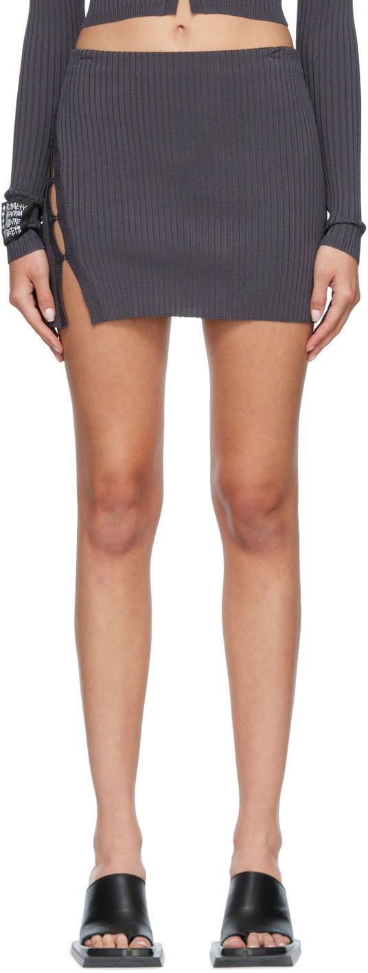 Спідниця Ksubi Ribbed Mini Skirt Сірий | WPF22SK008