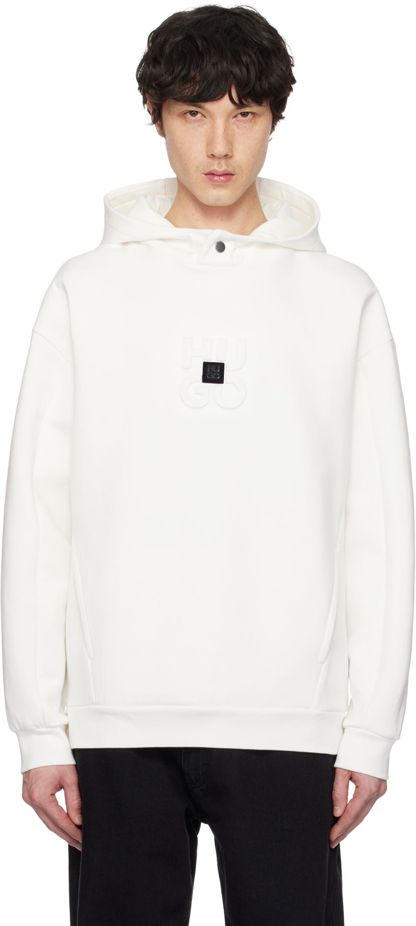 Світшоти BOSS Hugo Stacked Logos Interlock Hoodie білий | 50530191