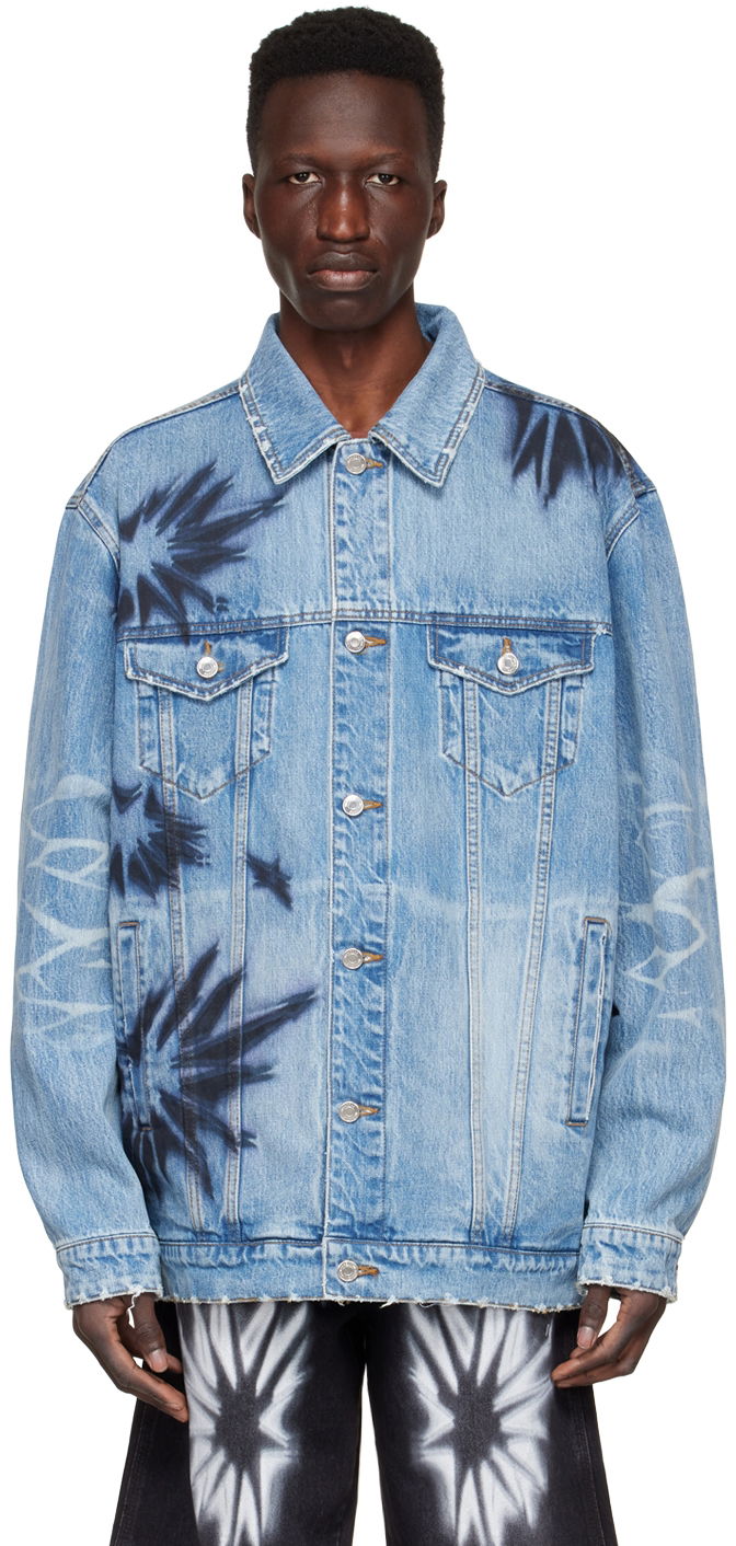 Куртка We11done We11done Tie-Dye Denim Jacket Синій | WD-DJ1-22-356-U-BL
