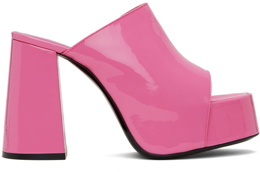 Кросівки та взуття BY FAR Brad Patent Leather Platform Sandals Рожевий | 23SSBRAMLPPP