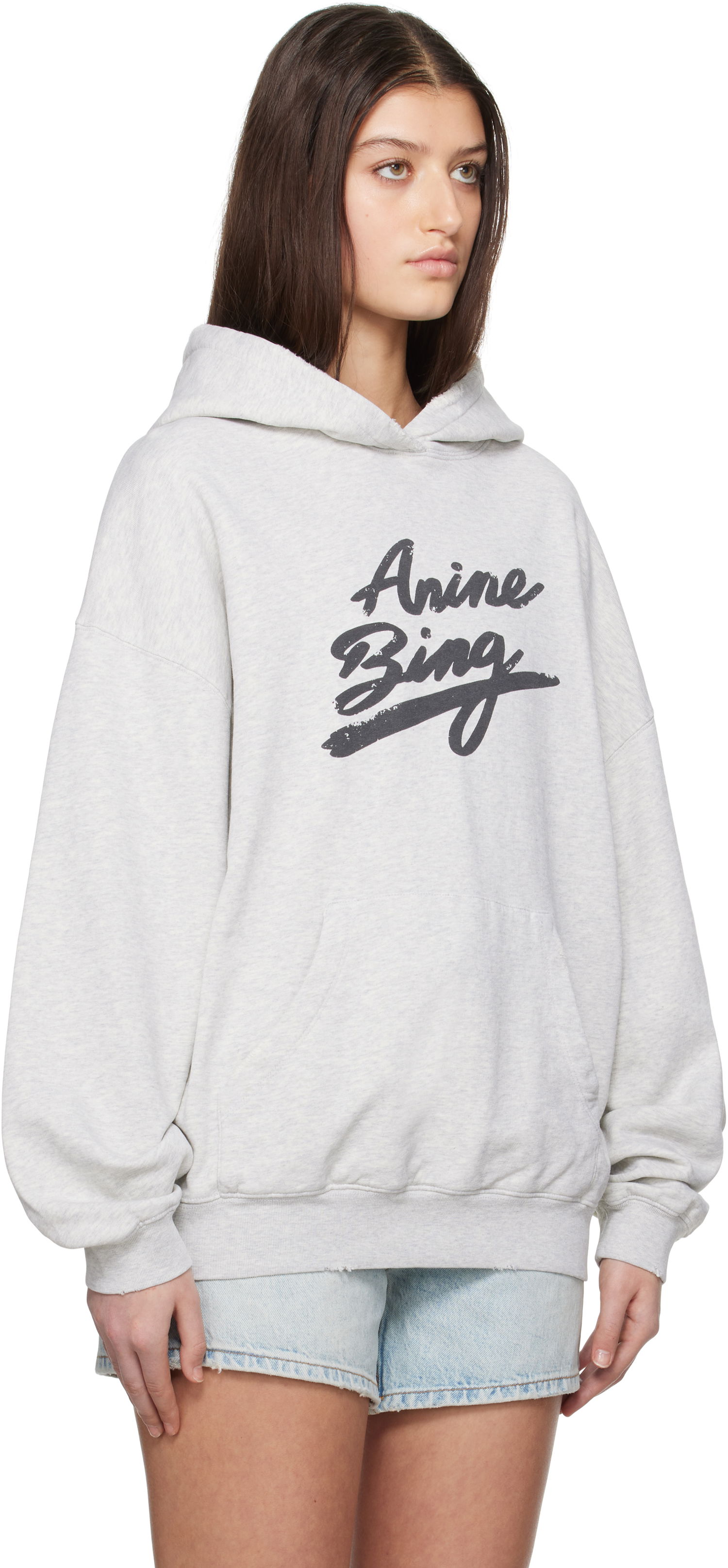 Світшоти Anine Bing Anine Bing Harvey Signature Hoodie Сірий | A-08-10525-GRY1, 1