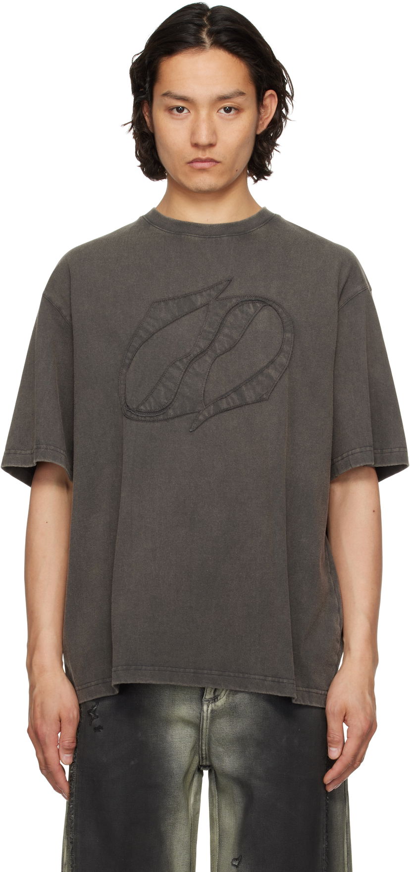 Футболка We11done We11done Selldone Patch T-Shirt Сірий | WD-TT1-25-757-U-CH