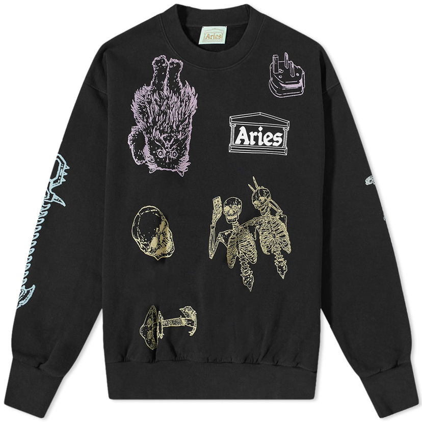 Cветр Aries Aries Cybin Graphic Crewneck Sweatshirt чорний | FTAR20004-BLK