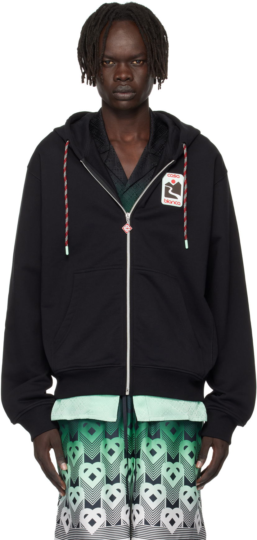 Світшоти Casablanca Casablanca Sunset Valley Zip Hoodie чорний | U-MPF25-JTP-150-01