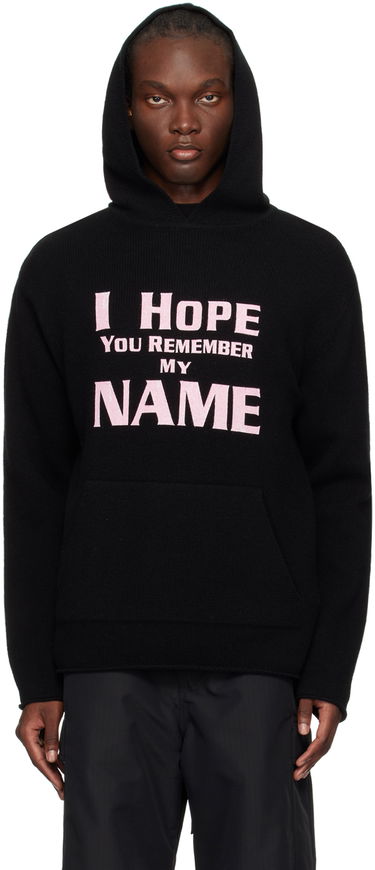 Світшоти We11done We11done 'I Hope You Remember My Name' Graphic Print Hoodie чорний | WD-KT2-24-616-U-BK, 0