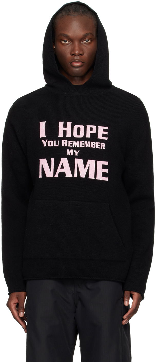 Світшоти We11done We11done 'I Hope You Remember My Name' Graphic Print Hoodie чорний | WD-KT2-24-616-U-BK