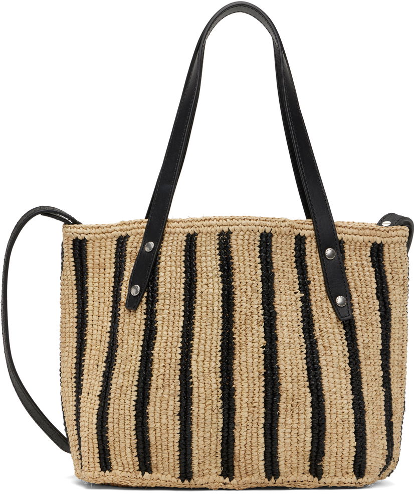 сумка-тоут rag & bone Rag & Bone Small Striped Straw Tote бежевий | ST100522