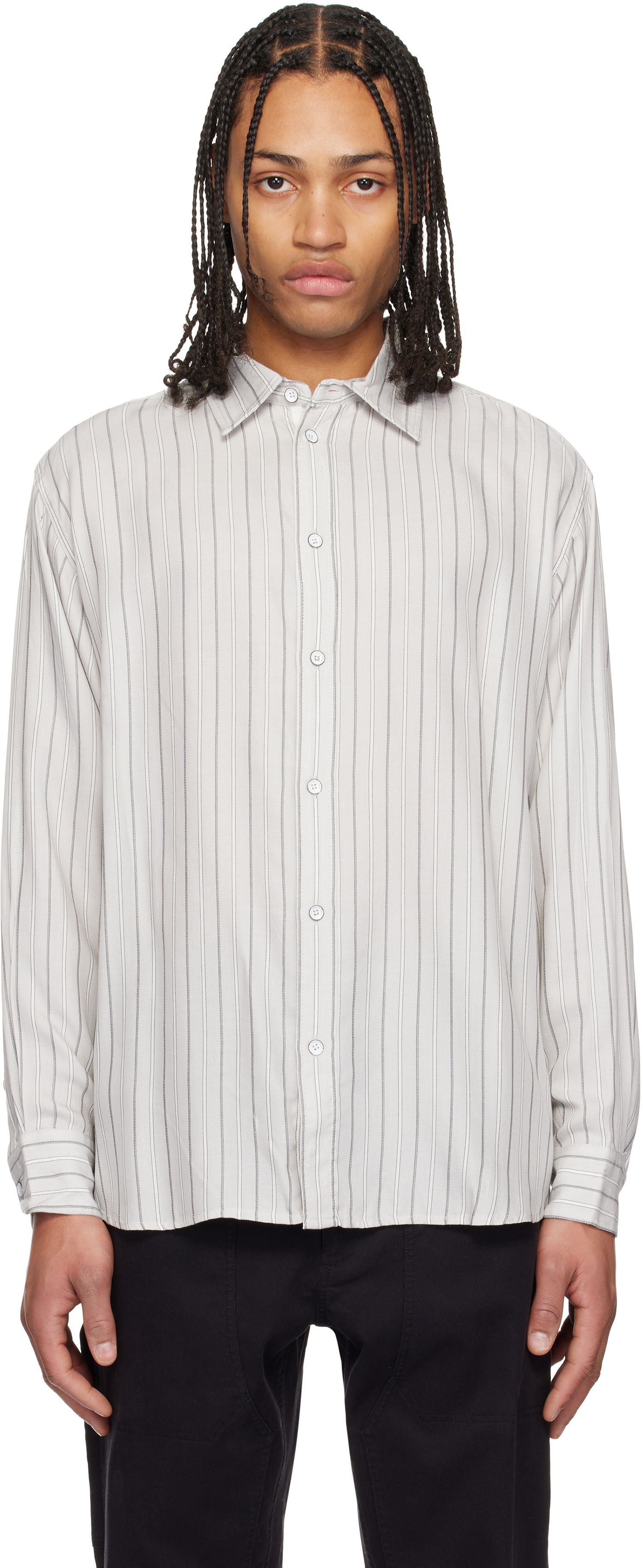 Сорочка rag & bone rag & bone Matthew Striped Shirt білий | MBW24HA006PKML, 0