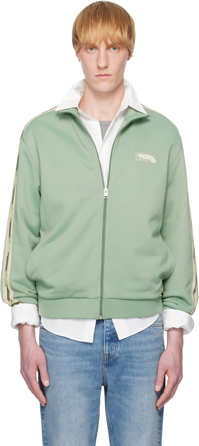 Куртка MAISON KITSUNÉ Maison Kitsuné Flash Fox Zipped Track Jacket Зелений | OM02132KM0322