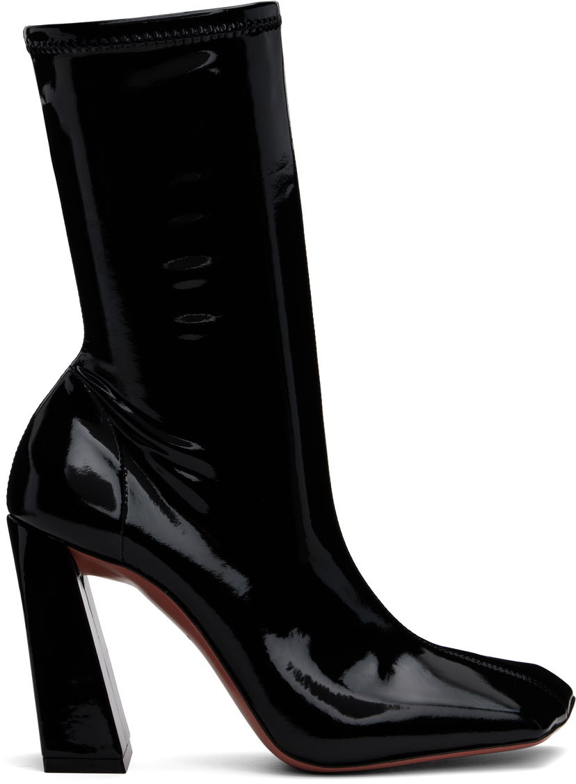 Одяг Amina Muaddi Amina Muaddi Marine Stretch Boots чорний | MARINE STRETCH BOOTIE 95 LATEX