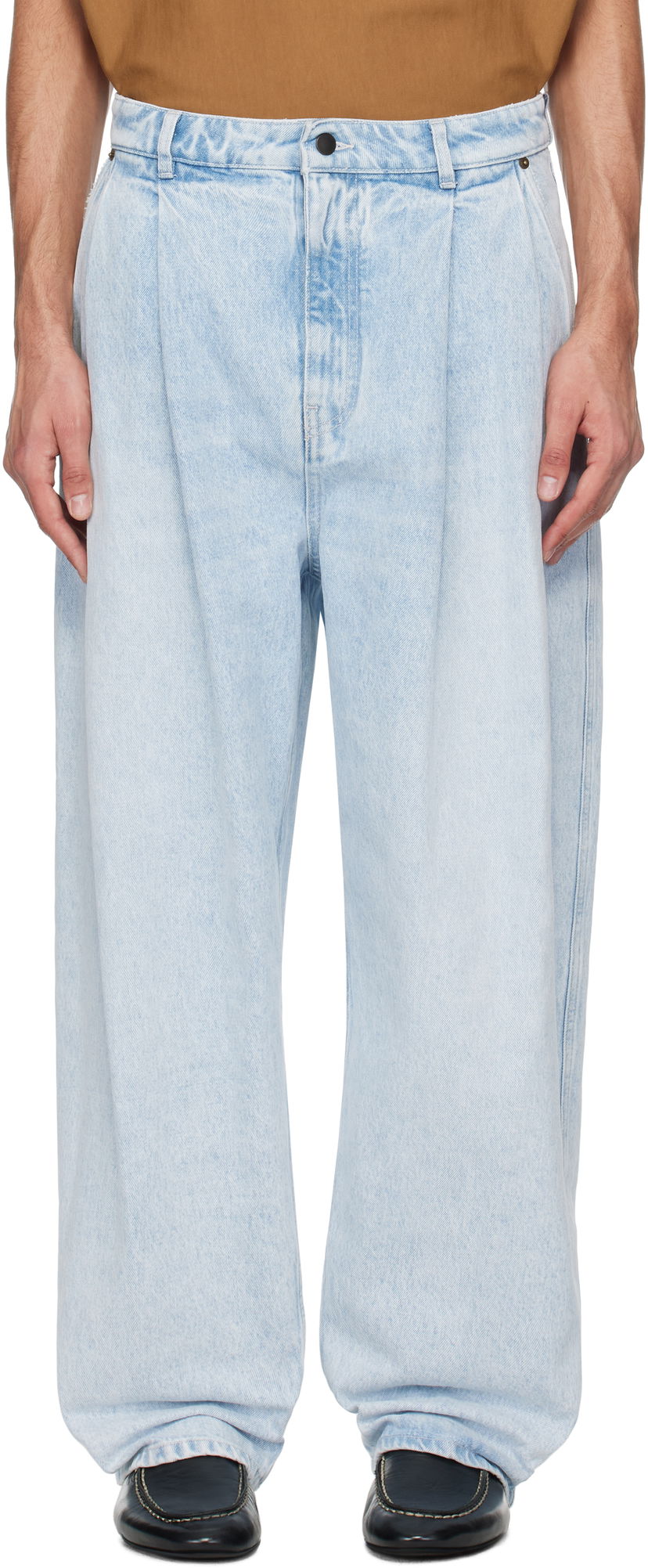 Джинси HED MAYNER Hed Mayner Pleated Jeans Синій | HMMA67021A-HA190