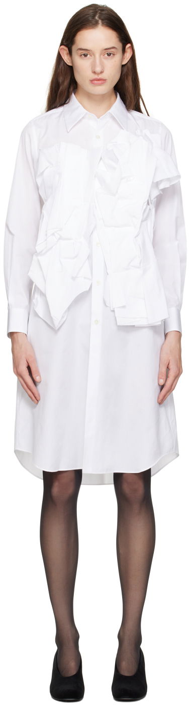 плаття Comme des Garçons Ruffle Midi Dress білий | GL-B006-051