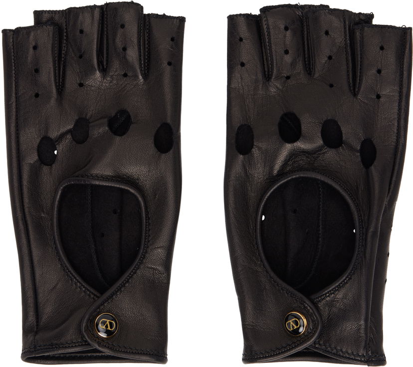 Рукавички Valentino Valentino Garavani VLogo Signature Nappa Fingerless Gloves чорний | 6W2GD00BUTV