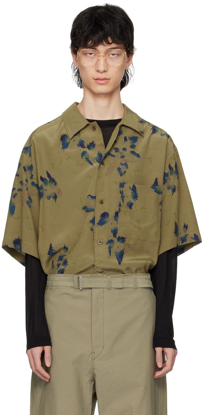 Сорочка LEMAIRE LEMAIRE Men's Summer Floral Print Shirt Зелений | SH1101 LF1262