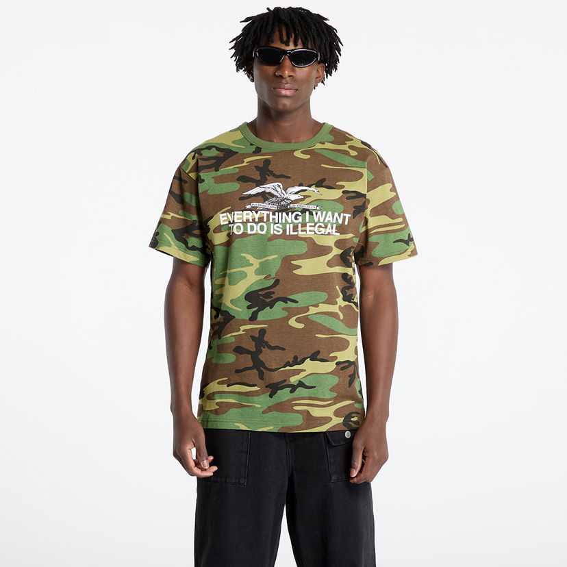 Футболка Pleasures PLEASURES Illegal Camo T-Shirt Зелений | P24W038 WOODLAND