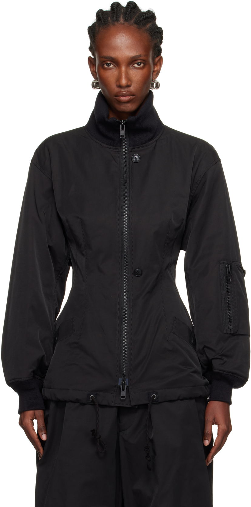 Куртка бомбер Yohji Yamamoto YOHJI YAMAMOTO Twill Darts Bomber Jacket чорний | FM-J52-600