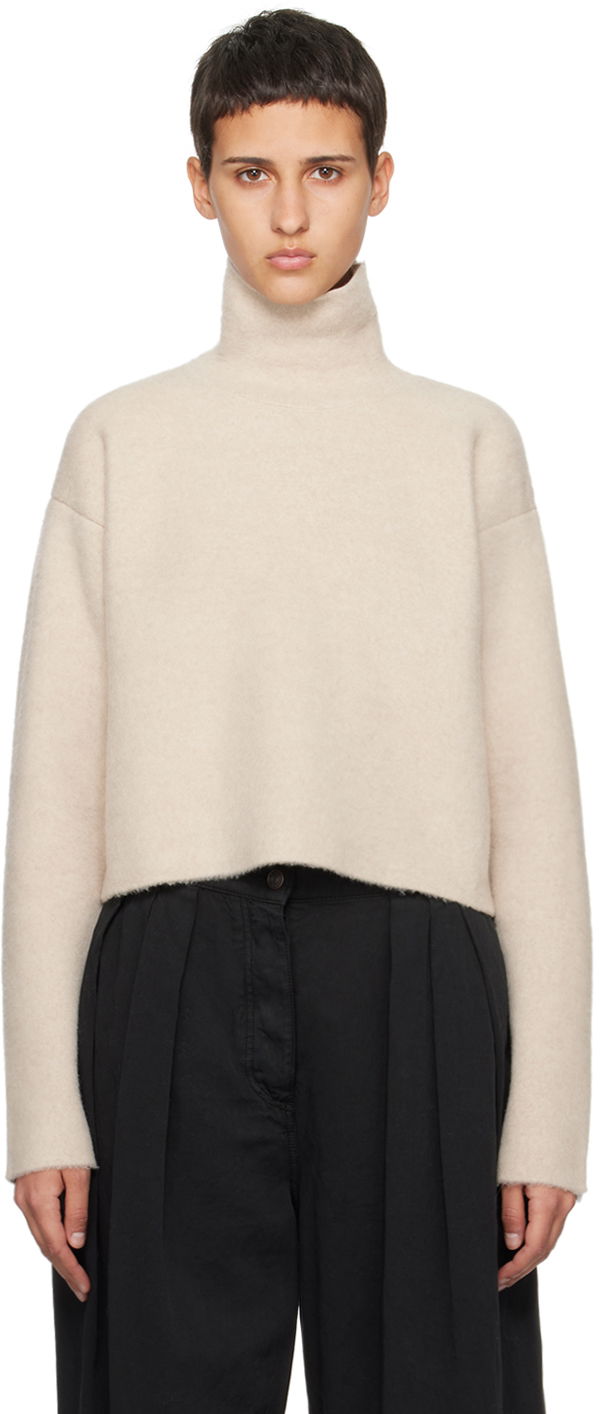 Cветр The Row Cropped Turtleneck Sweater бежевий | 7641-Y255