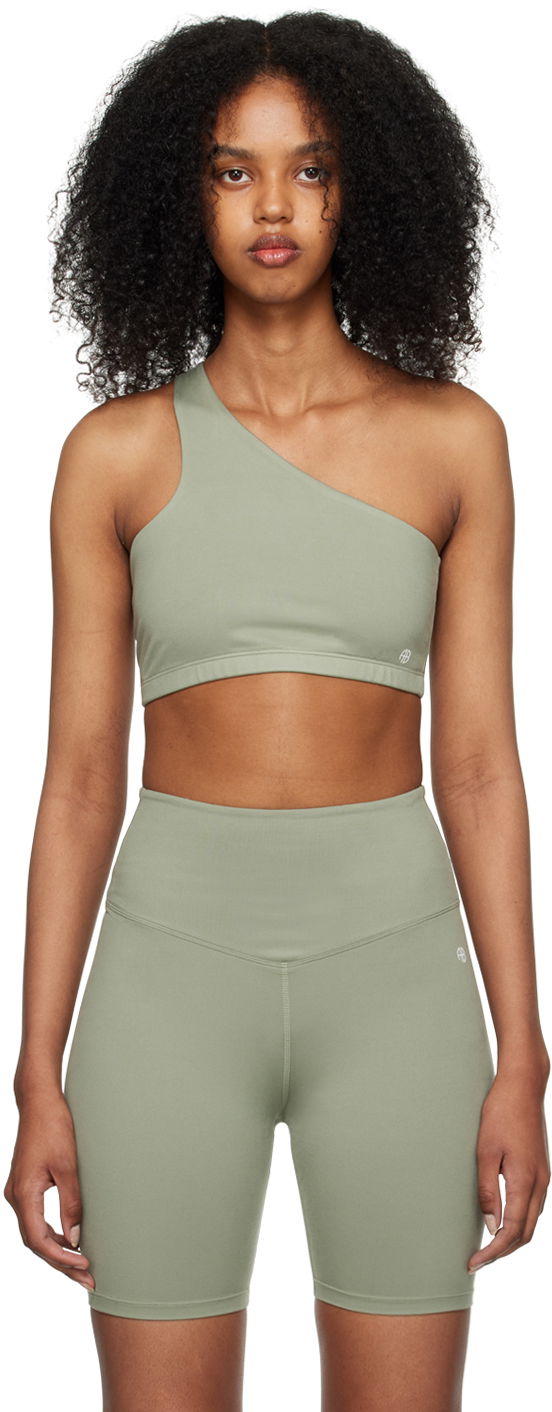 Бюстгальтер Anine Bing Jules One Shoulder Sports Bra Зелений | S-10-9157-340