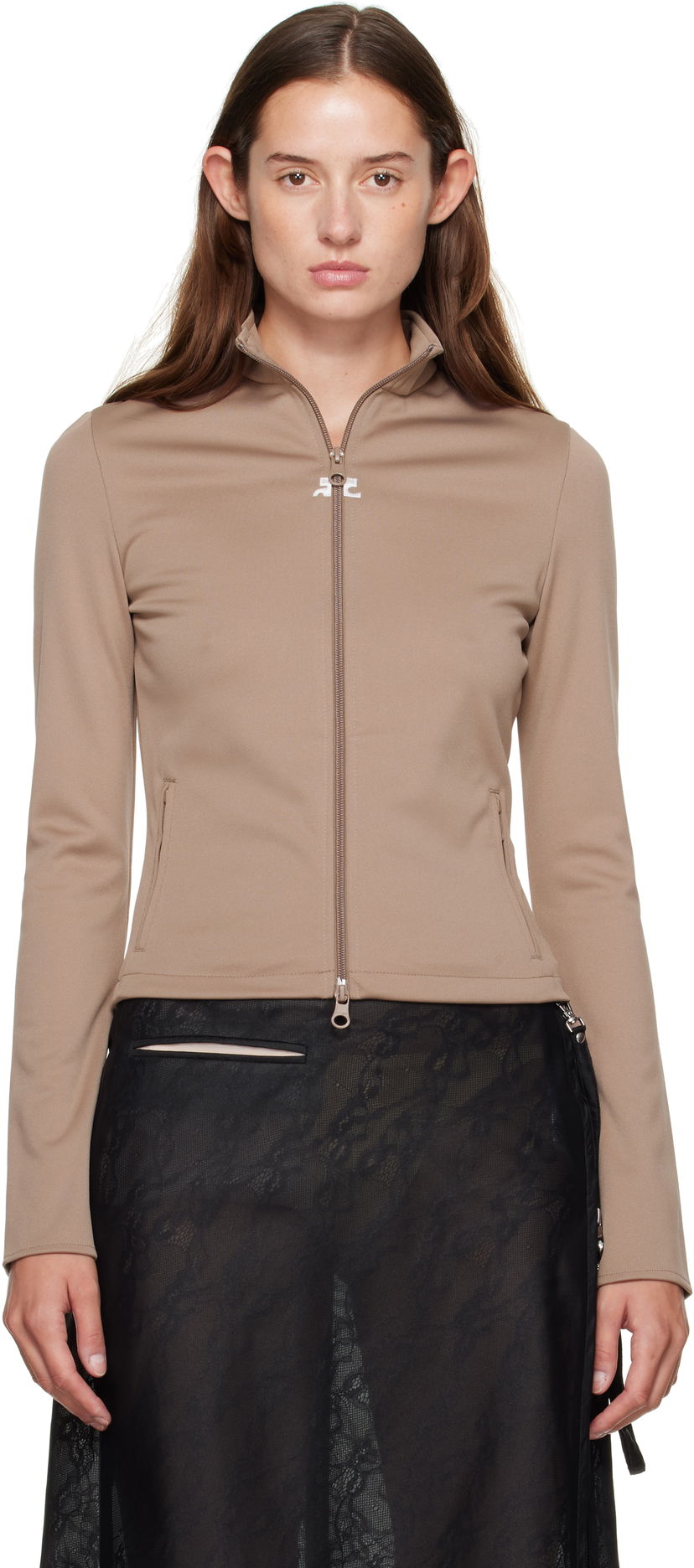 Куртка Courrèges Courrèges Biker Track Jacket бежевий | 325JVE133JS0250
