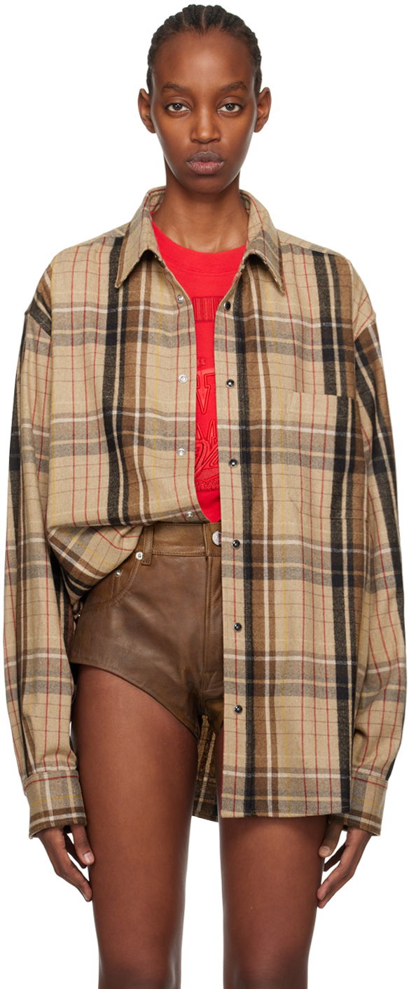 Сорочка VETEMENTS VTMNTS Check Flannel Shirt бежевий | VL20SH240C