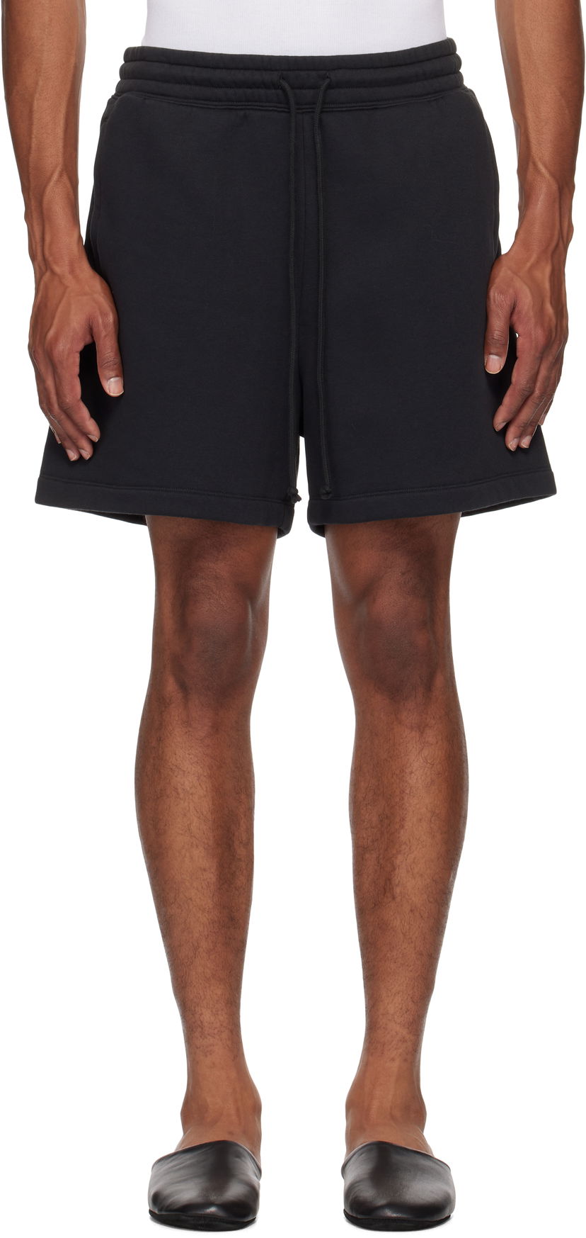 Шорти SKIMS SKIMS Cotton Fleece Relaxed Shorts чорний | BO-SHO-5340M
