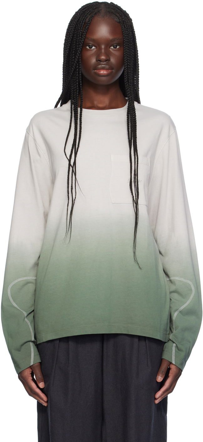 Футболка Dime Green Gradient Long Sleeve T-Shirt Сірий | DIMESU2412GRN