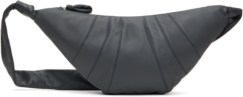 Сумочка LEMAIRE Medium Croissant Leather Shoulder Bag Сірий | BG0001 LL095