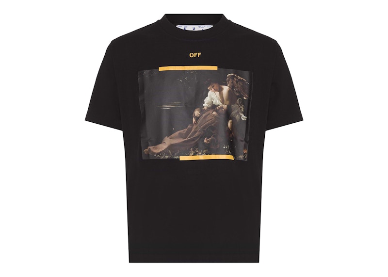 Футболка Off-White Arrow Caravaggio St. Fran Skate Slim Tee Black/Yellow/Multi чорний | OMAA027C99JER0141001
