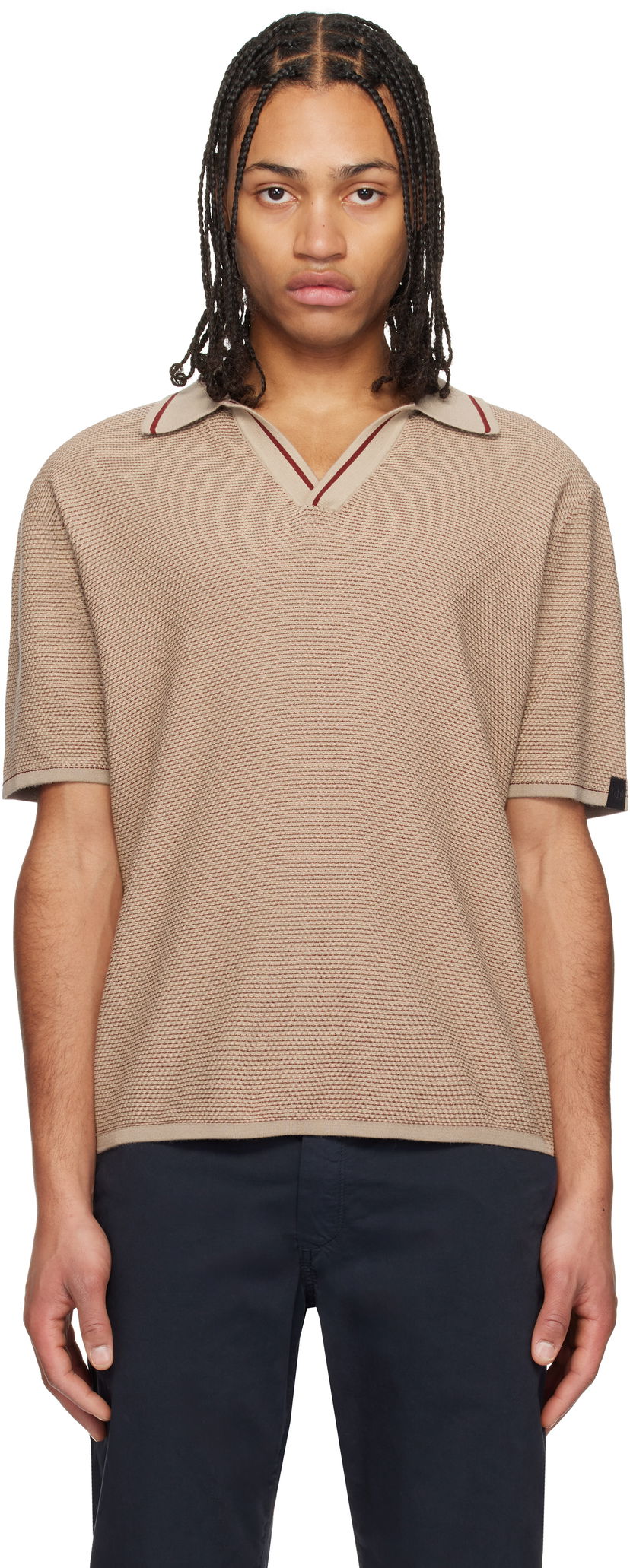 Сорочка поло rag & bone Rag & Bone Harvey Jonny Collar Polo бежевий | MBS24H041BC41