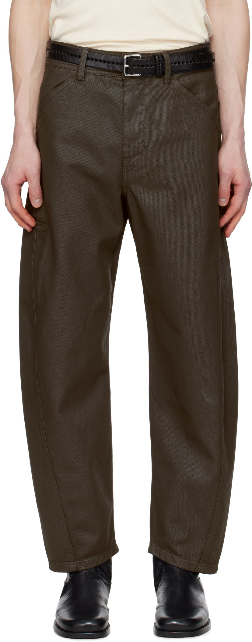 Штани LEMAIRE Lemaire Twisted Workwear Pants Зелений | PA1102 LD1030