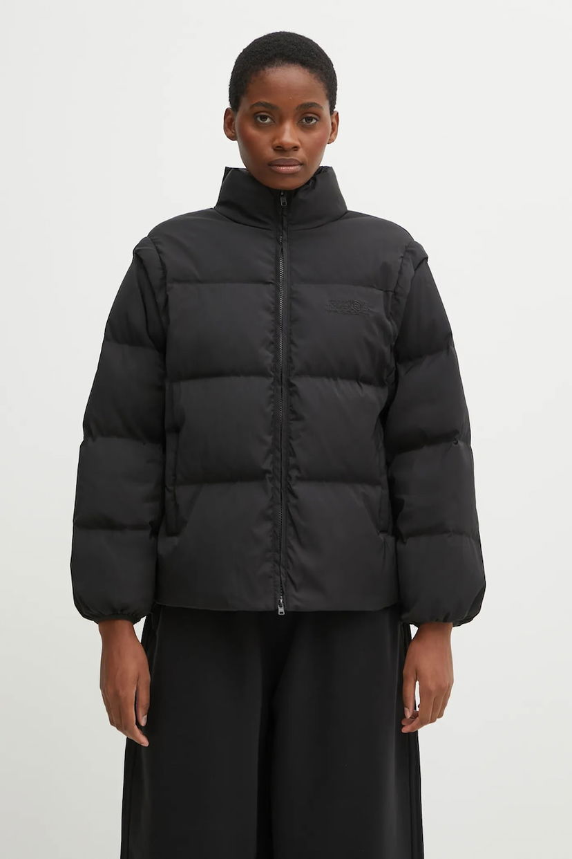 Пуховик Maison Margiela Winter High-Neck Cropped Full-Zip Puffer Jacket чорний | S62AN0159.M35609.900