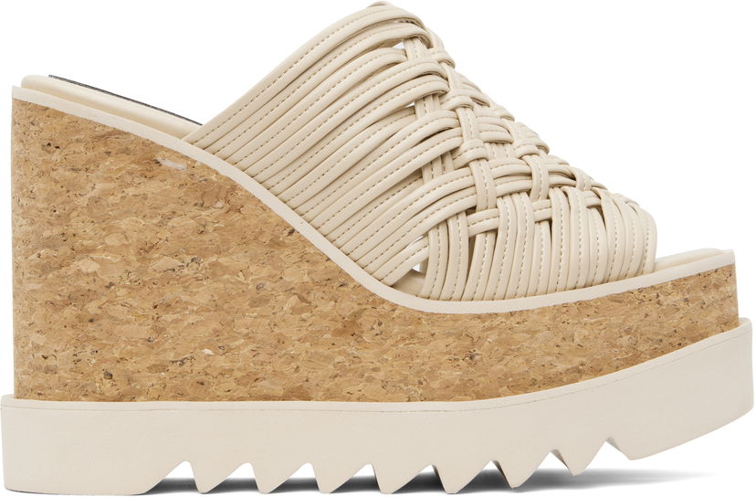 Аксесуари Stella McCartney Stella McCartney Sneak-Elyse Woven Platform Wedge Sandals бежевий | 810545APADB0