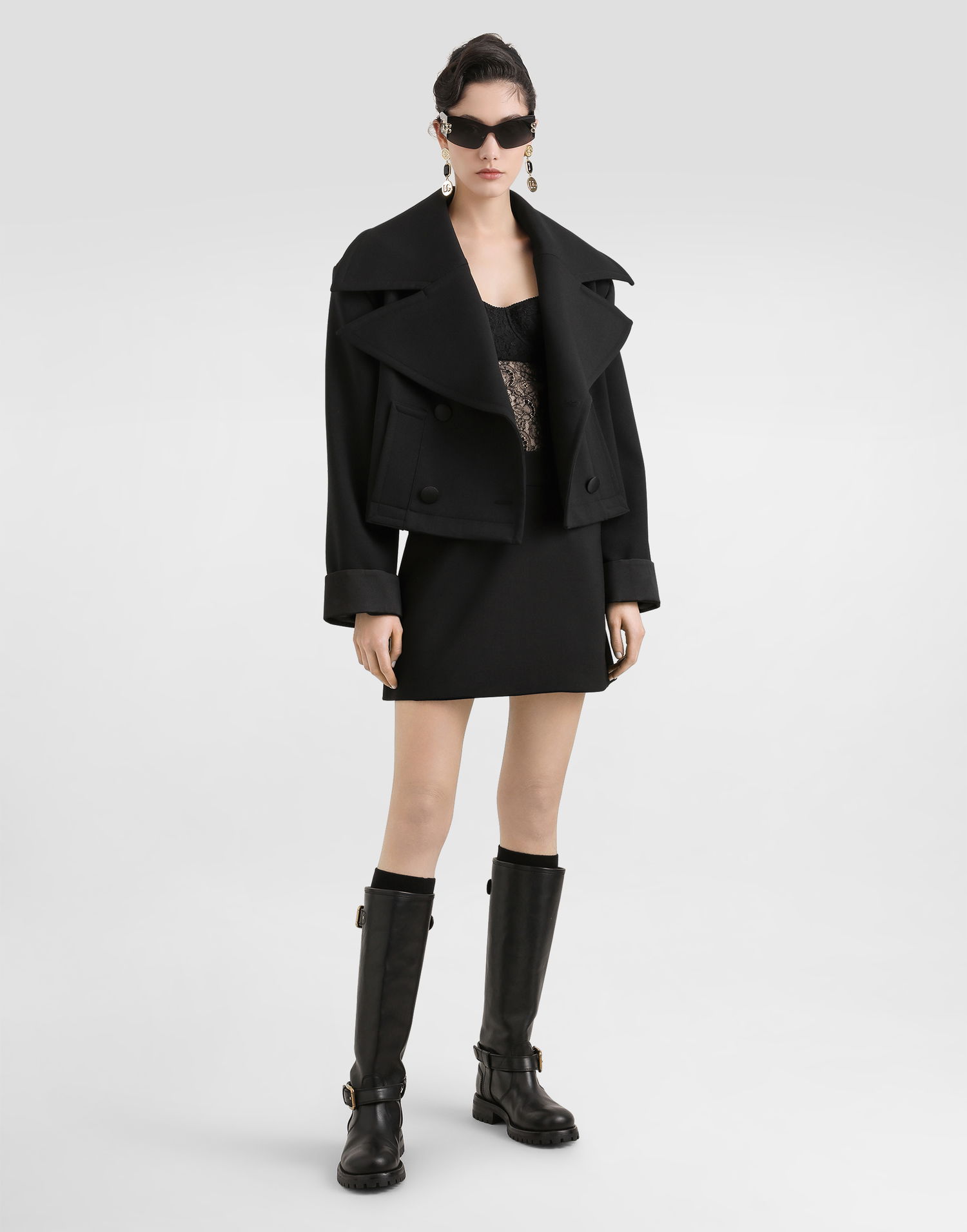Спідниця Dolce & Gabbana Dolce & Gabbana Double Crepe Basque Skirt чорний | F4C4PTFU2L8N0000, 1