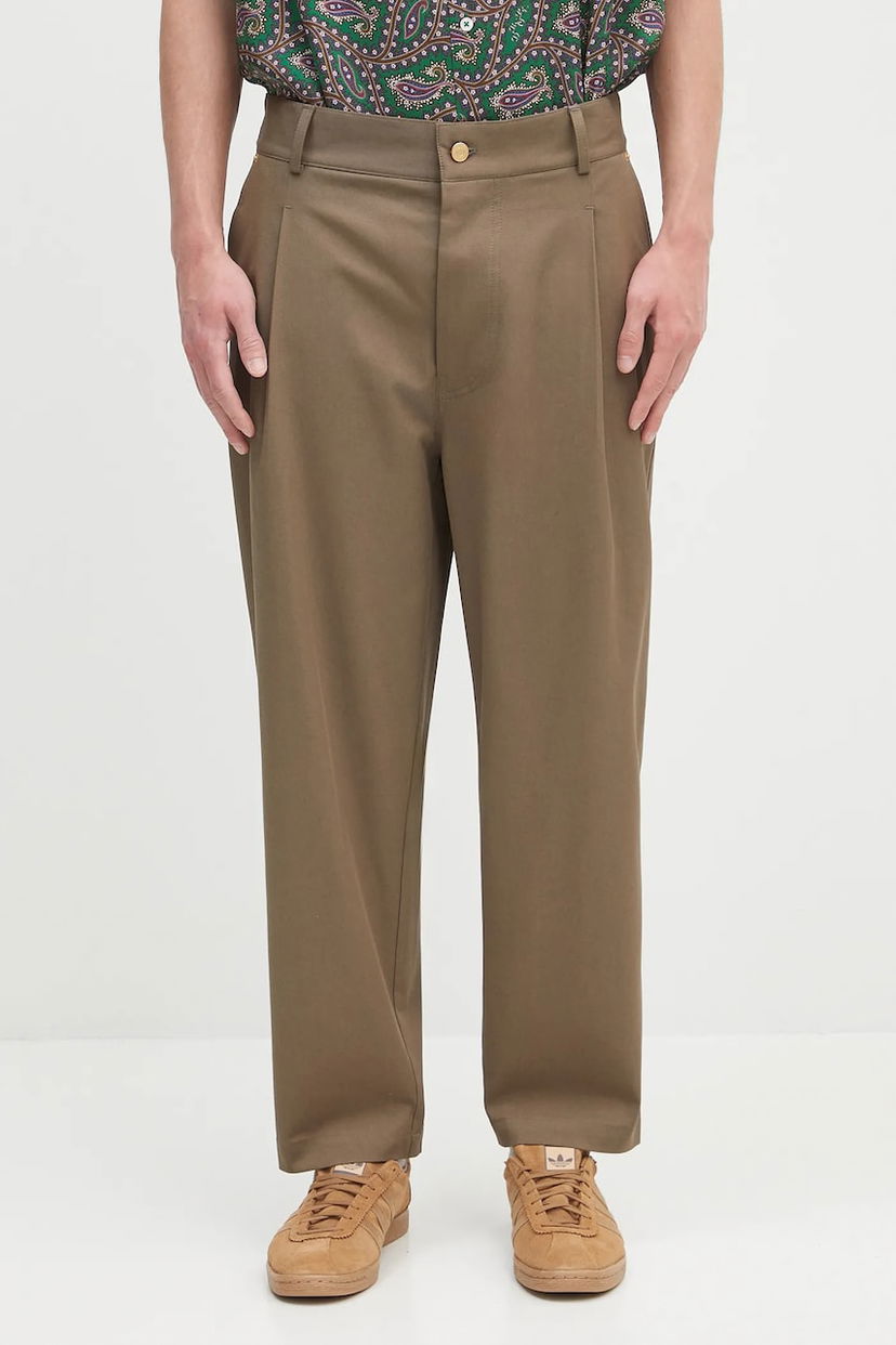 Штани Drôle de Monsieur Drôle de Monsieur Le Pantalon Cropped Twill Pants Коричневий | H.BP155.CO214