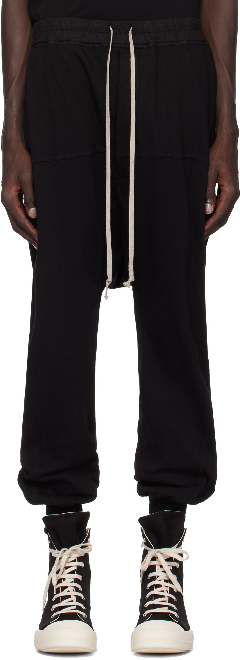 Спортивні штани Rick Owens Prisoner Drawstring Sweatpants чорний | DU02D2395 RIG