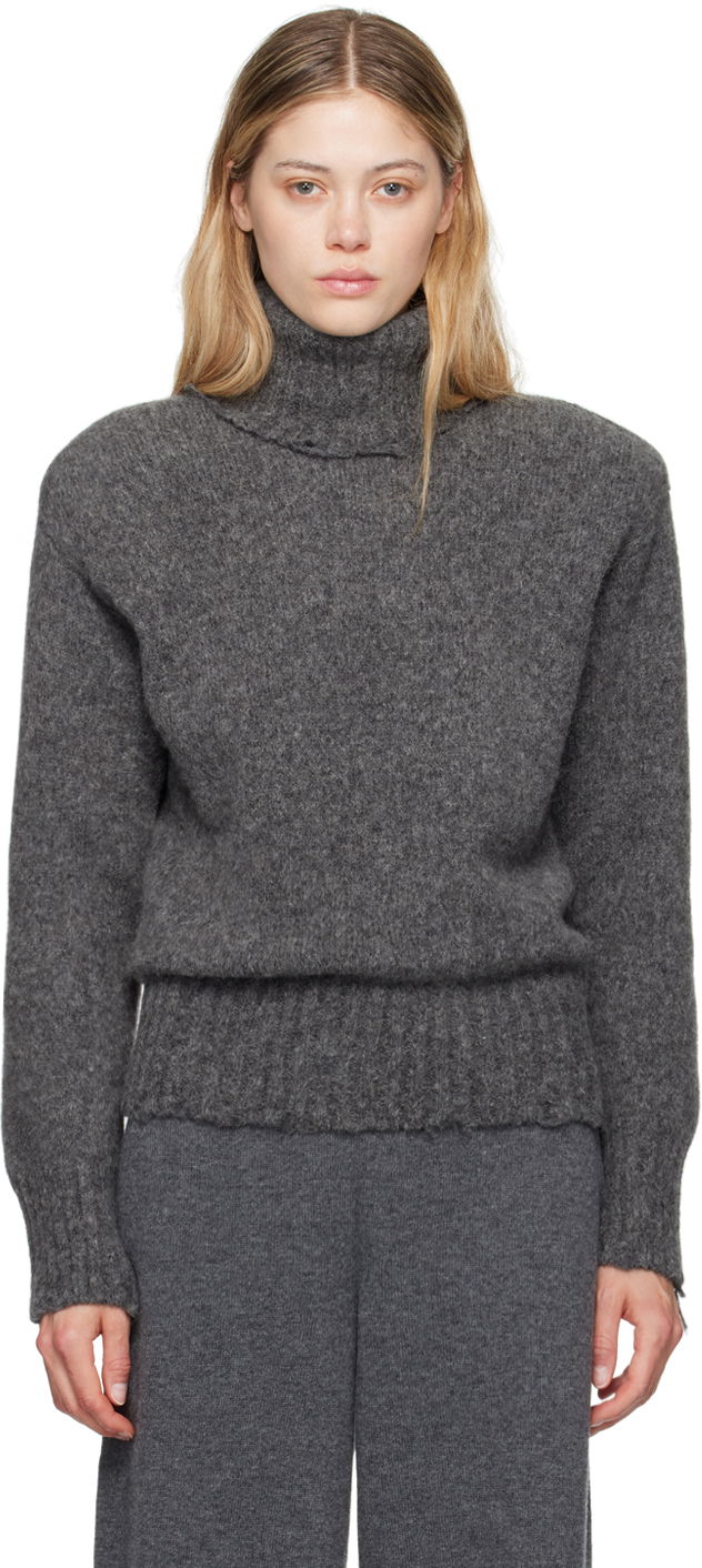 Cветр Stella McCartney Stella McCartney Distressed Turtleneck Sweater Сірий | 6K08613S2522