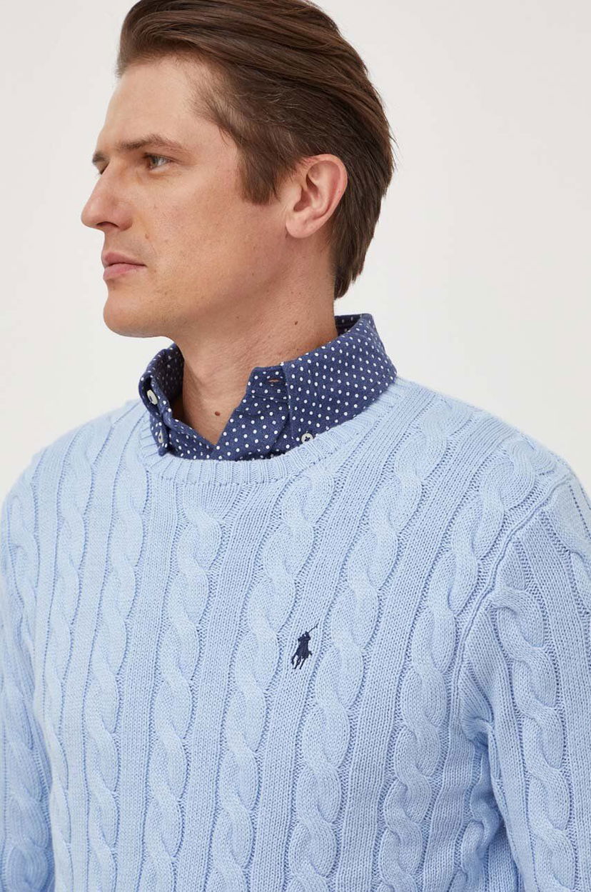 Cветр Polo by Ralph Lauren Cable Knit Sweater Синій | 710775885