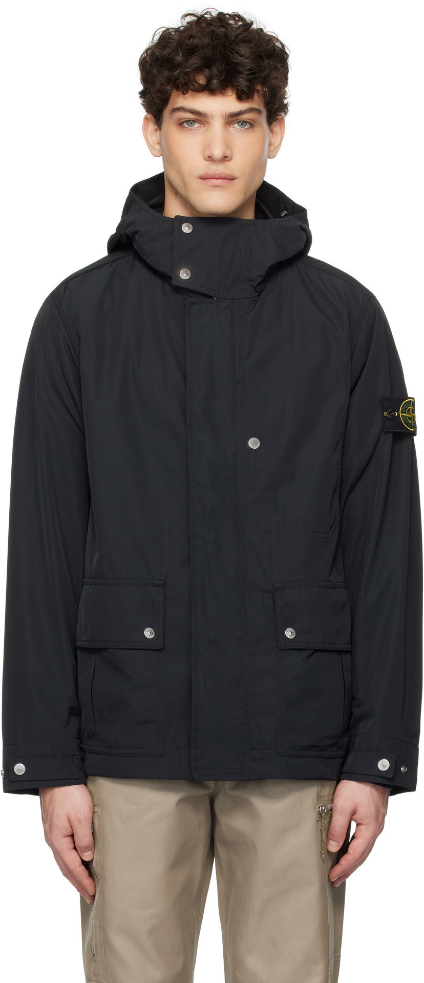 Парка Stone Island Stone Island Micro Twill Parka чорний | K1S15 4100006 S0026