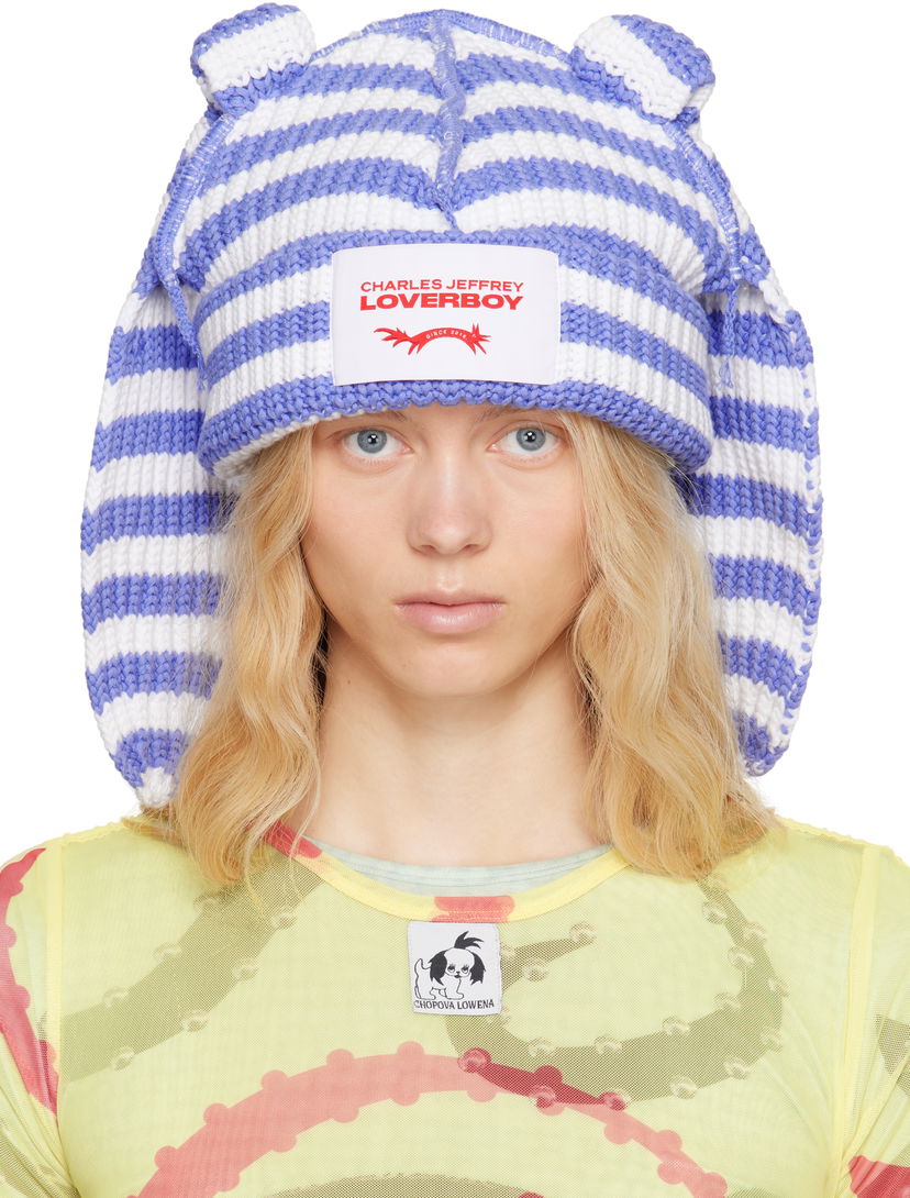 Шапка Charles Jeffrey Loverboy Charles Jeffrey Loverboy Chunky Knit Rabbit Beanie Синій | 54131501