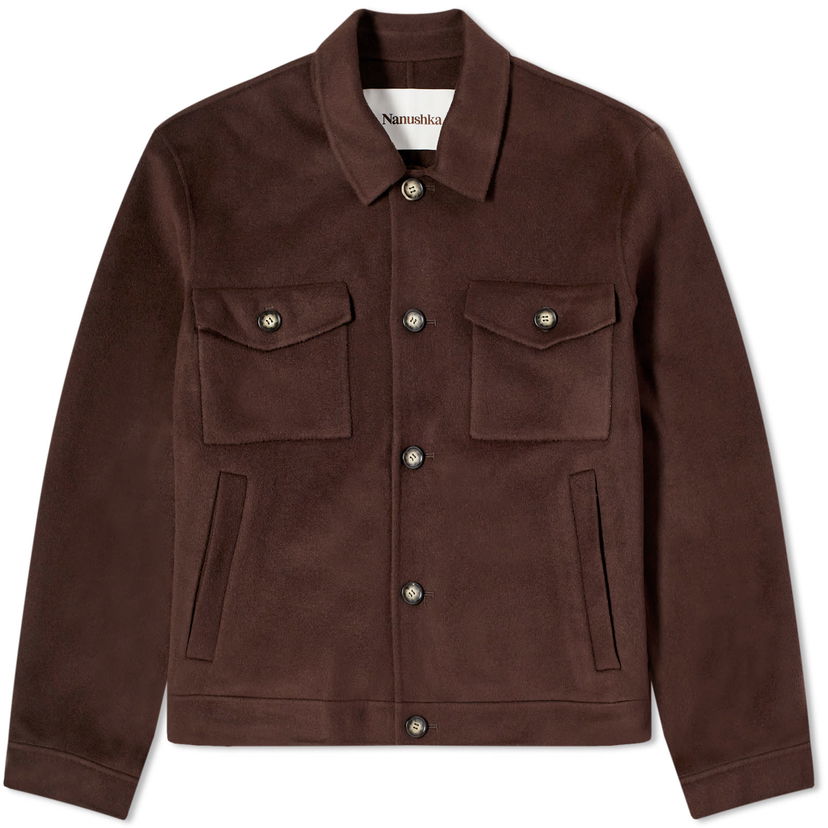 Куртка Nanushka Rhys Wool Overshirt Коричневий | NM23PFOW00878