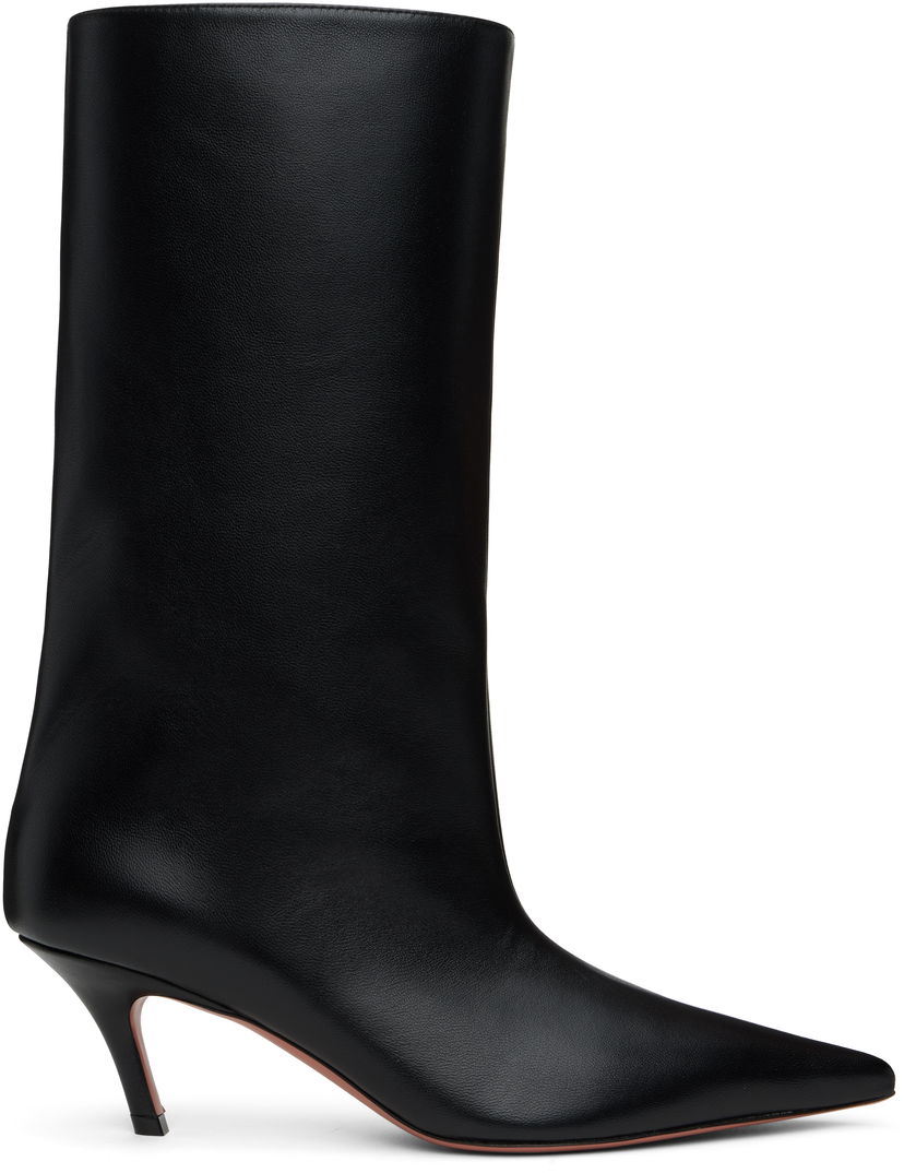 Догляд за взуттям Amina Muaddi Amina Muaddi Fiona 60 Kitten Heel Boots чорний | FIONA BOOT NAPPA